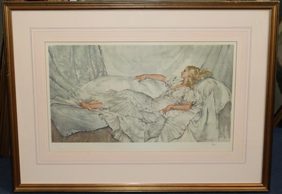 Sir William Russell Flint print (1880-1969) Three girls(-)